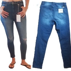 Kancan High rise skinny distressed blue jeans